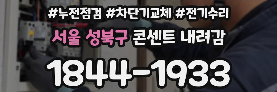 서울 성북구 콘센트 내려감