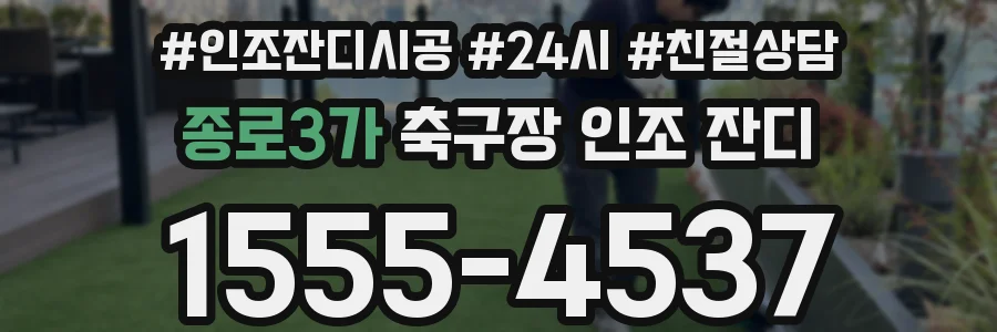 종로3가 축구장 인조 잔디
