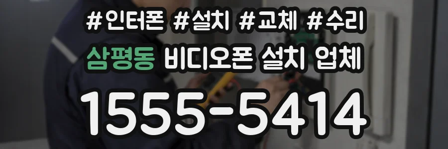 삼평동 비디오폰 설치 업체