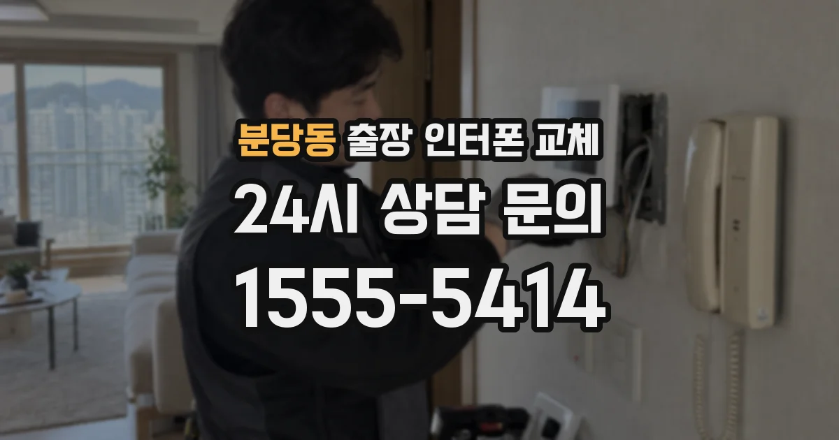 분당동 출장 인터폰 교체