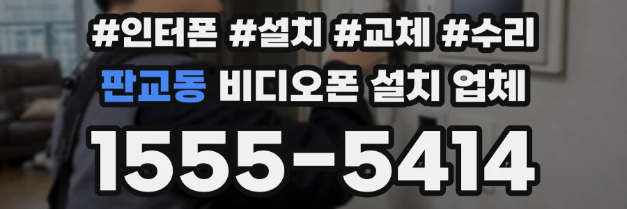 판교동 비디오폰 설치 업체