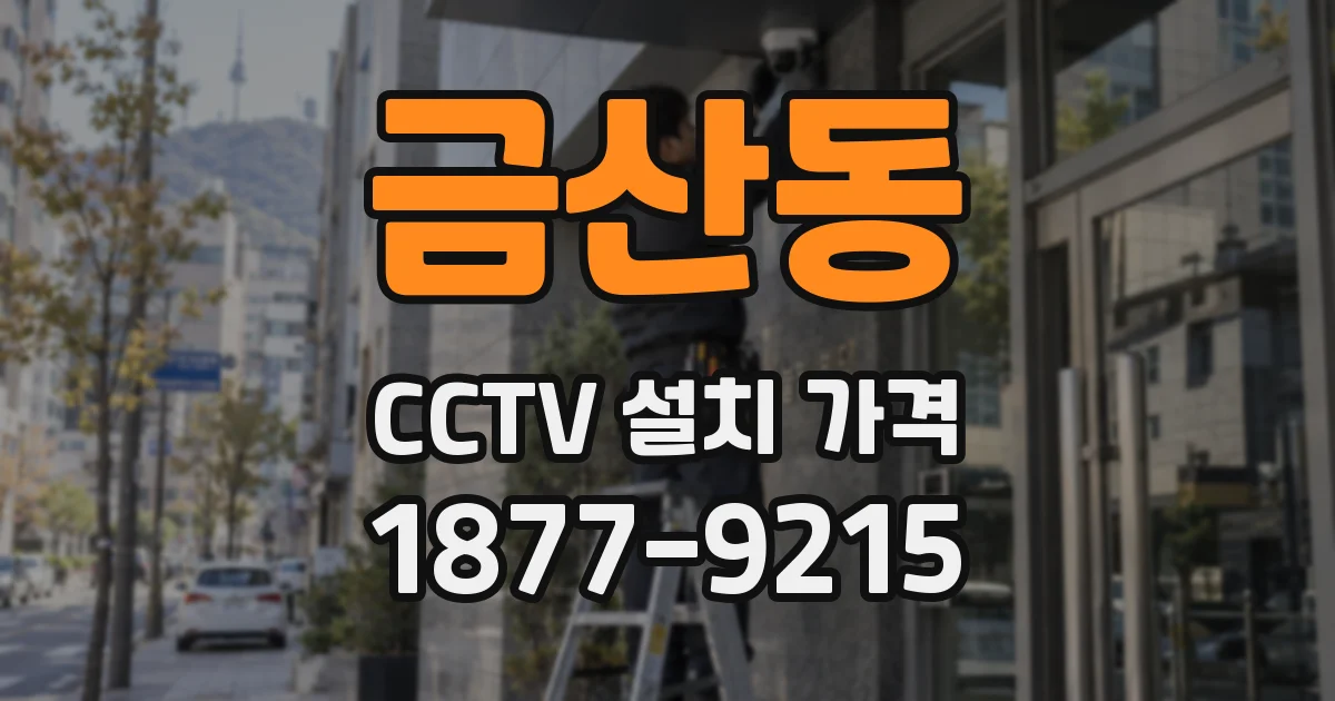 금산동 CCTV 설치 가격