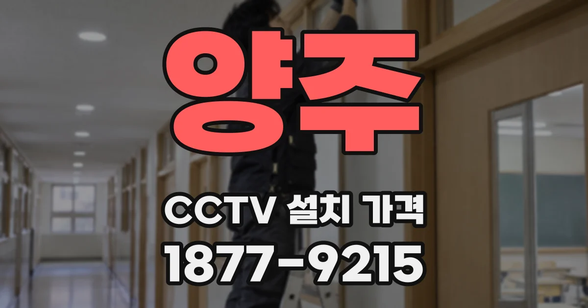 양주 CCTV 설치 가격