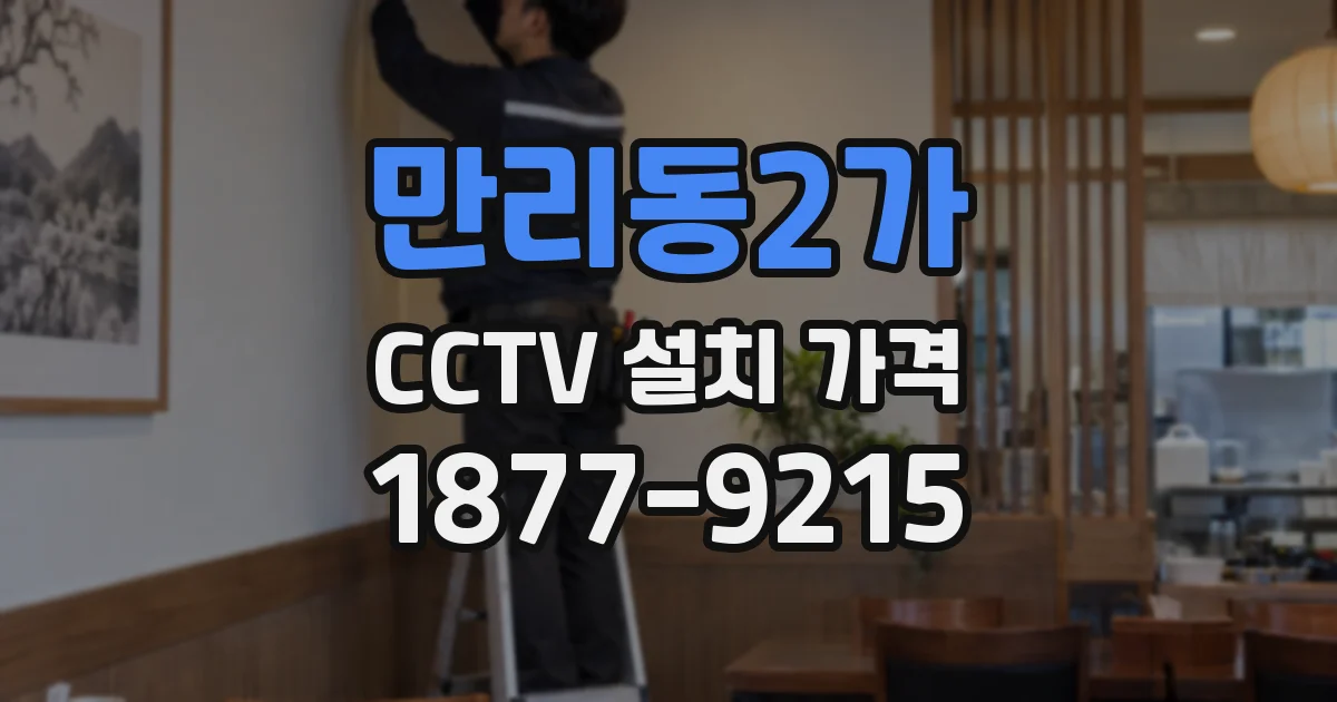 만리동2가 CCTV 설치 가격