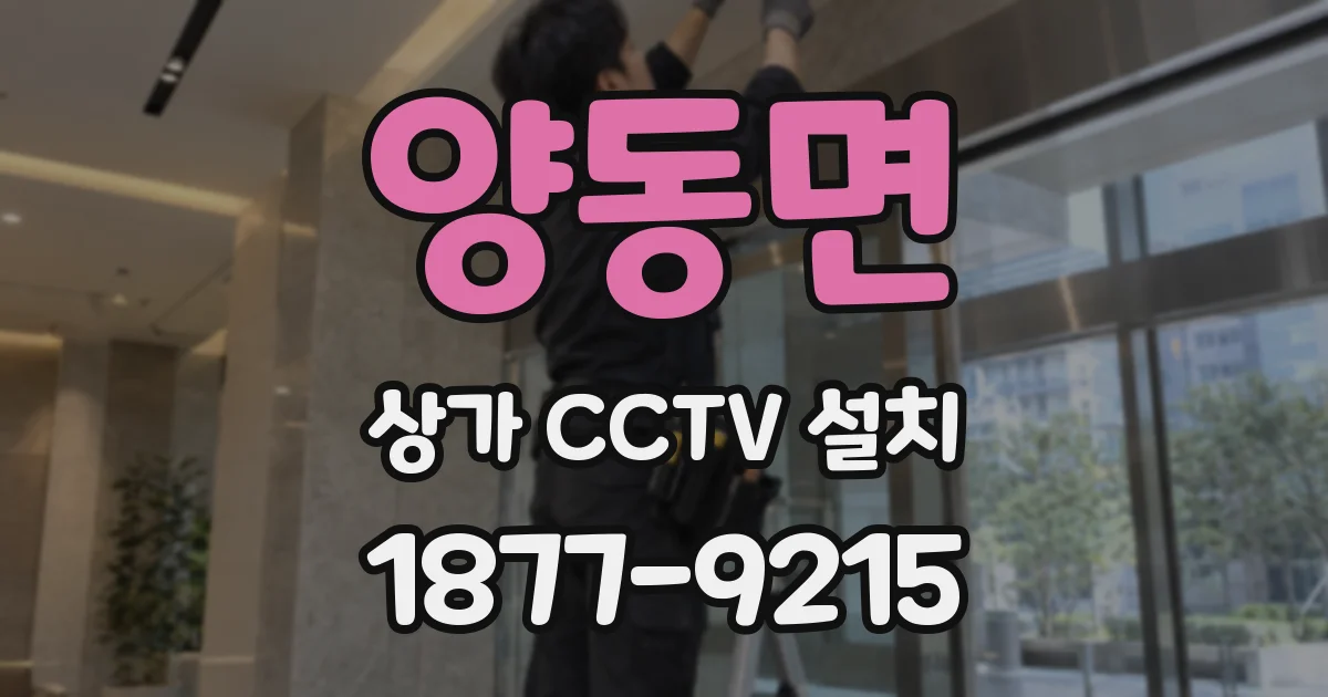 양동면 상가 CCTV 설치