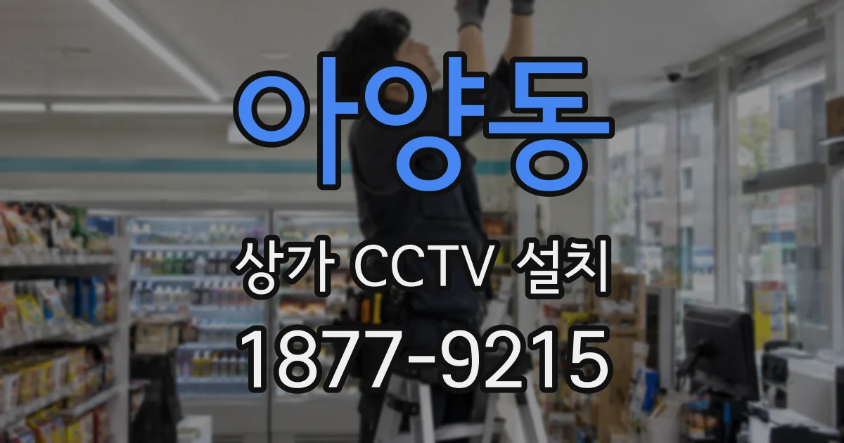 아양동 상가 CCTV 설치