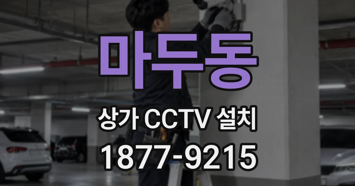 마두동 상가 CCTV 설치