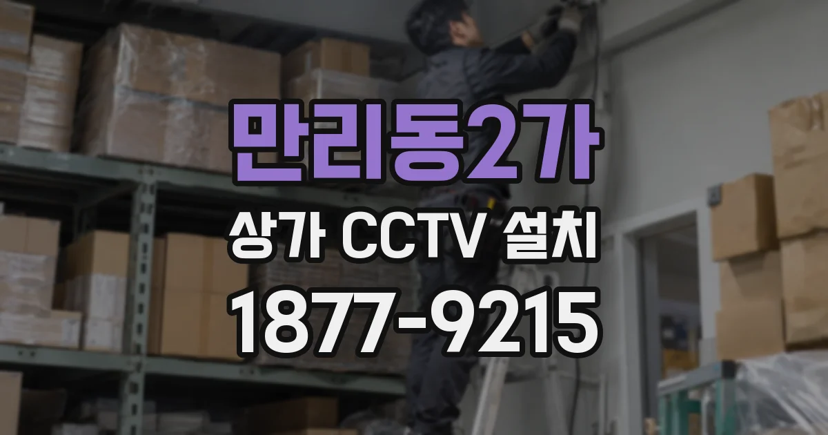 만리동2가 상가 CCTV 설치
