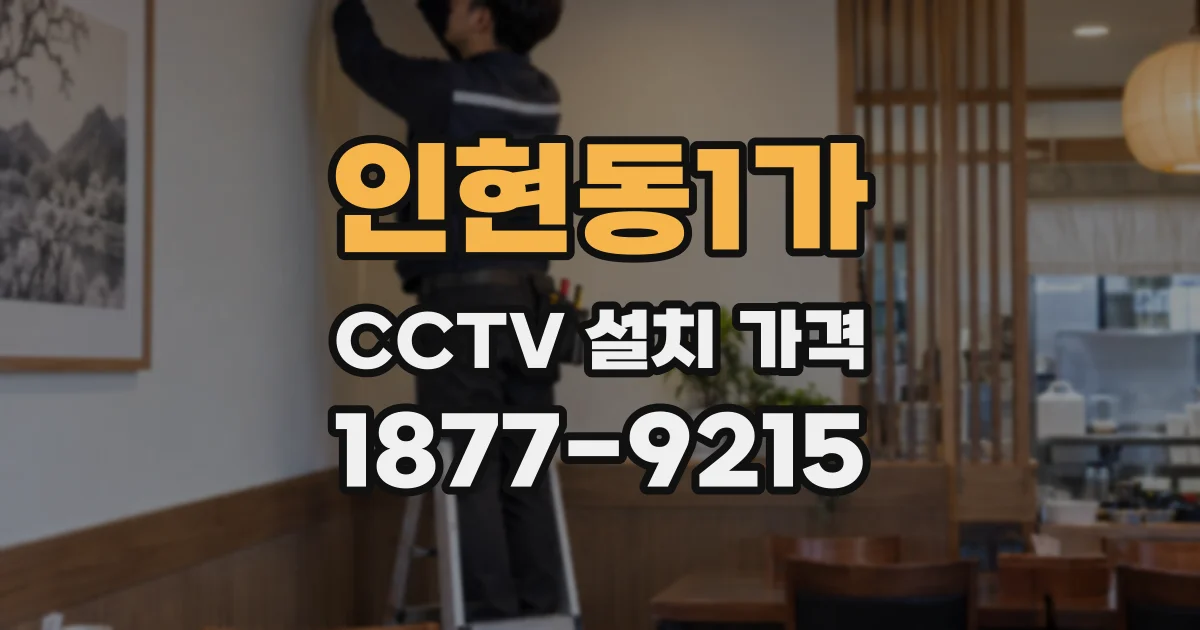 인현동1가 CCTV 설치 가격