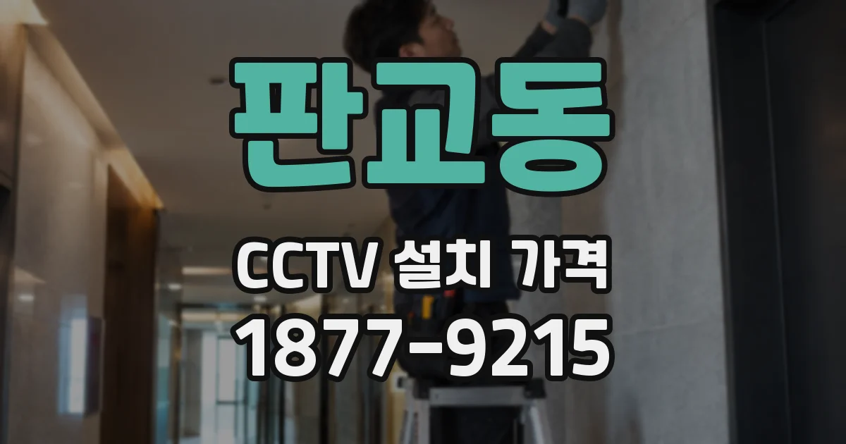 판교동 CCTV 설치 가격