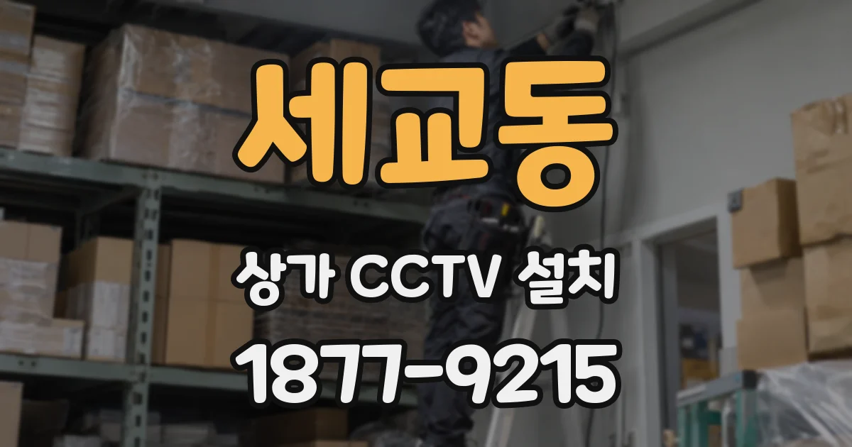 세교동 상가 CCTV 설치