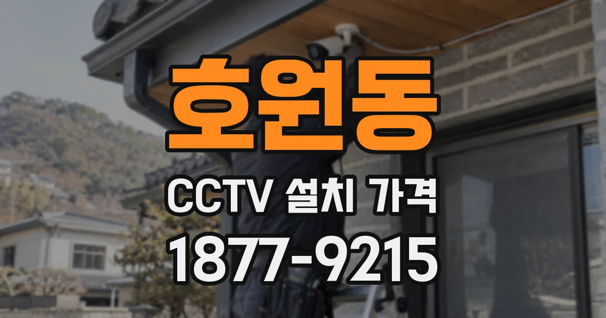 호원동 CCTV 설치 가격