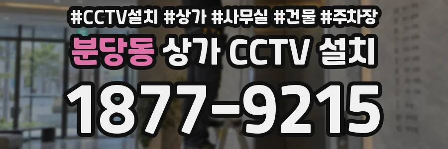 분당동 상가 CCTV 설치