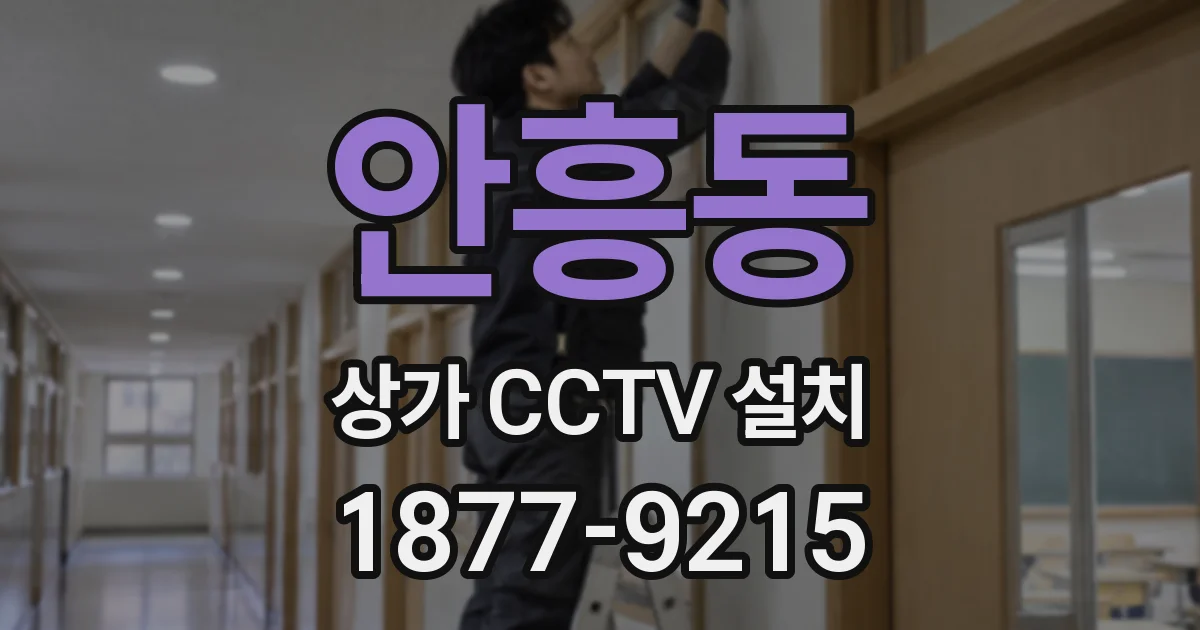 안흥동 상가 CCTV 설치