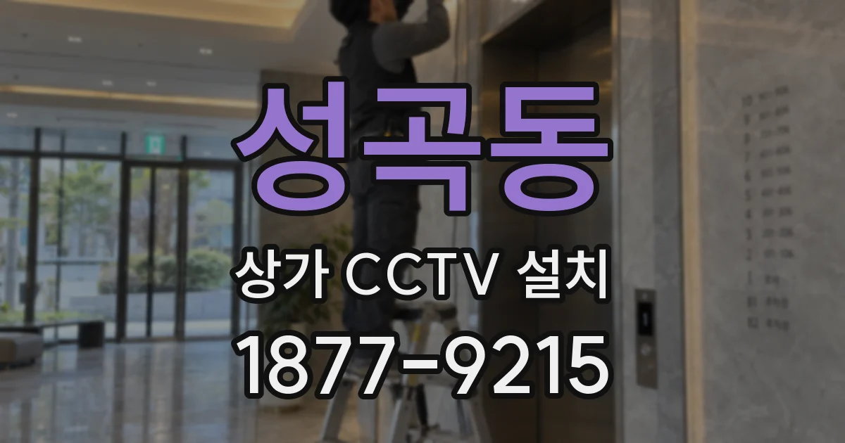 성곡동 상가 CCTV 설치