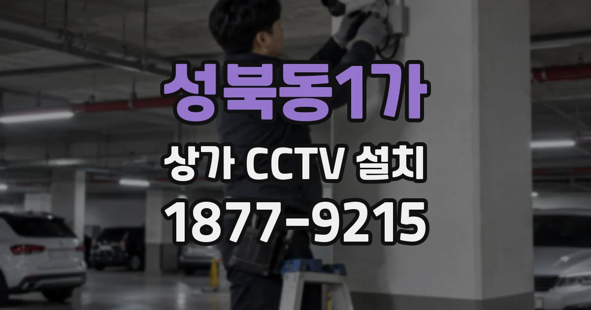 성북동1가 상가 CCTV 설치