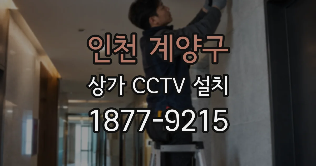 인천 계양구 상가 CCTV 설치