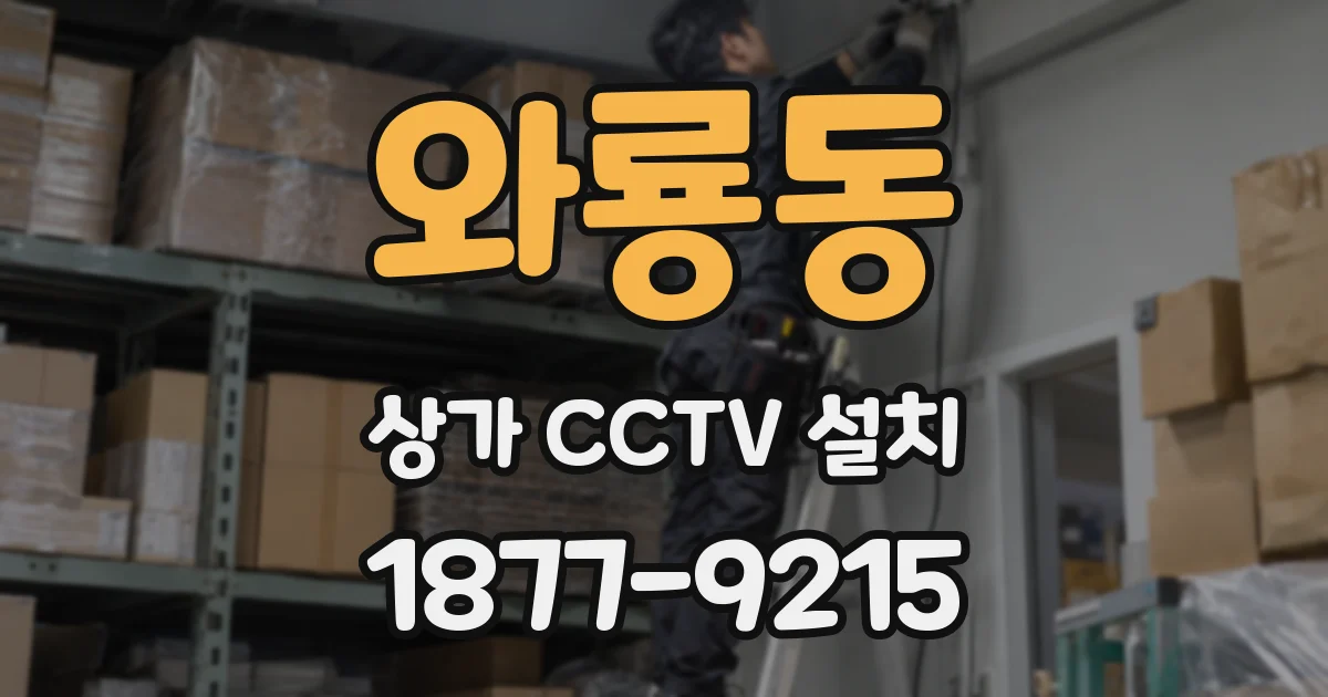 와룡동 상가 CCTV 설치