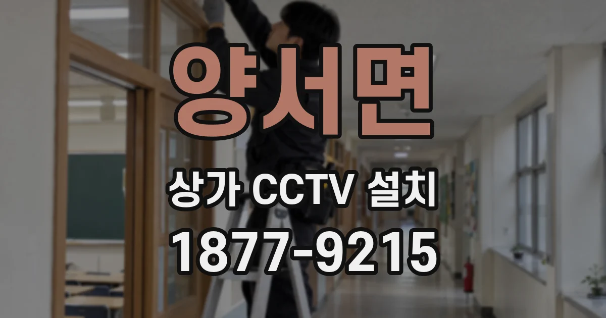 양서면 상가 CCTV 설치