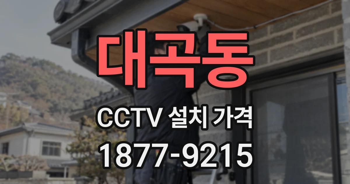 대곡동 CCTV 설치 가격
