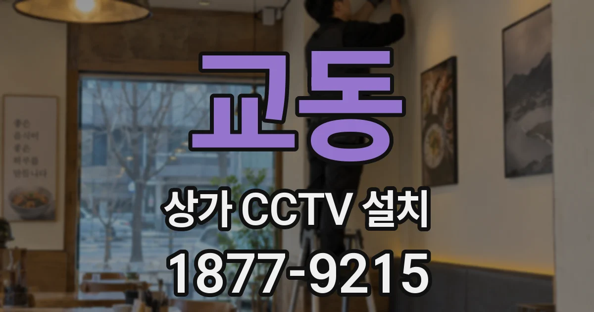 교동 상가 CCTV 설치