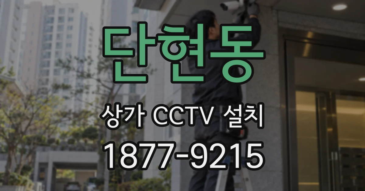 단현동 상가 CCTV 설치
