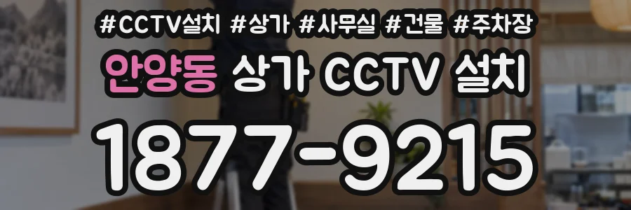 안양동 상가 CCTV 설치