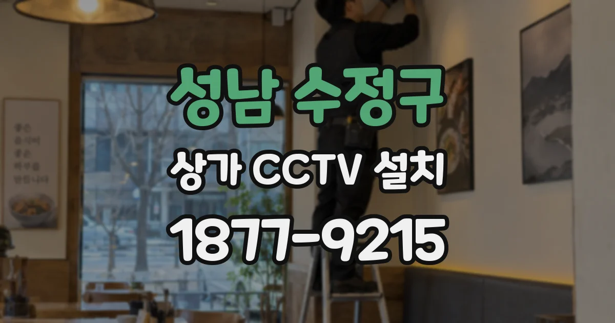 성남 수정구 상가 CCTV 설치