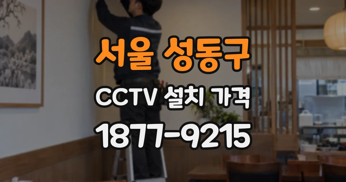 서울 성동구 CCTV 설치 가격