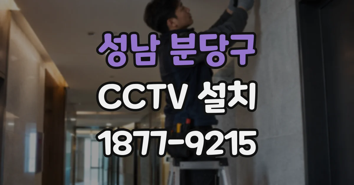 성남 분당구 CCTV 설치