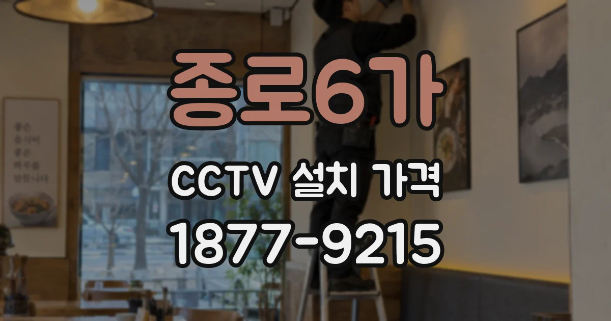 종로6가 CCTV 설치 가격