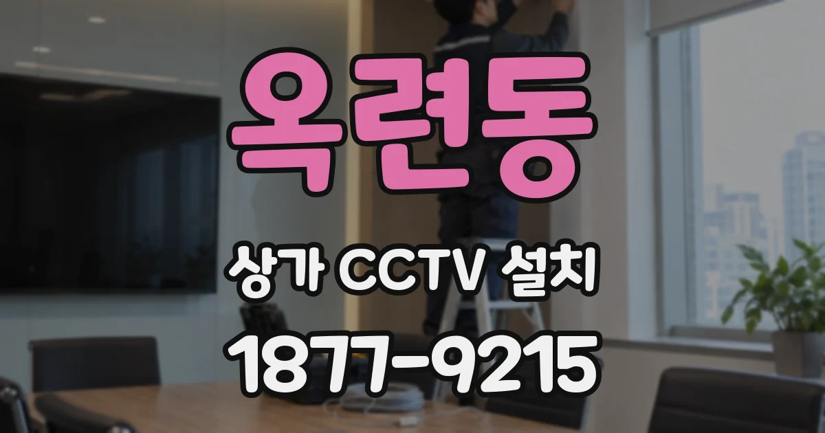 옥련동 상가 CCTV 설치