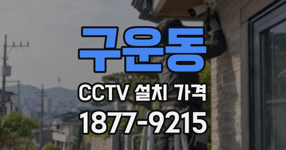 구운동 CCTV 설치 가격