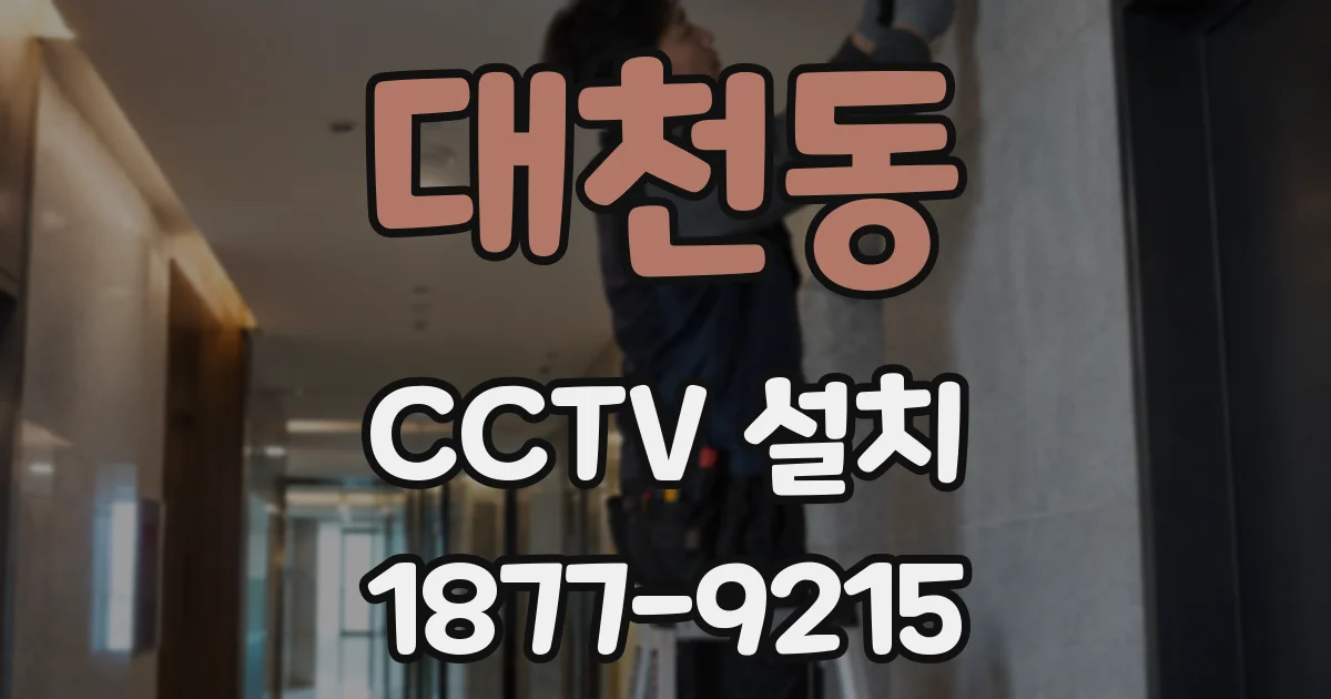 대천동 CCTV 설치