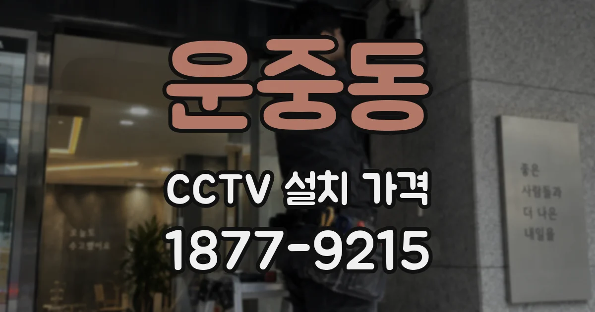 운중동 CCTV 설치 가격