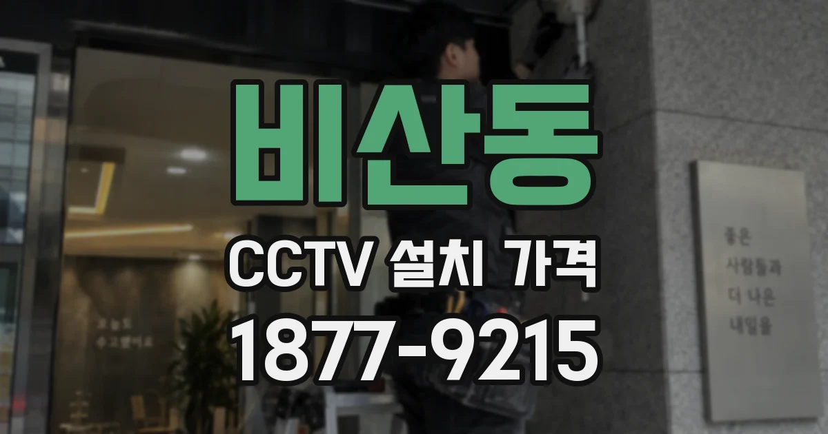 비산동 CCTV 설치 가격