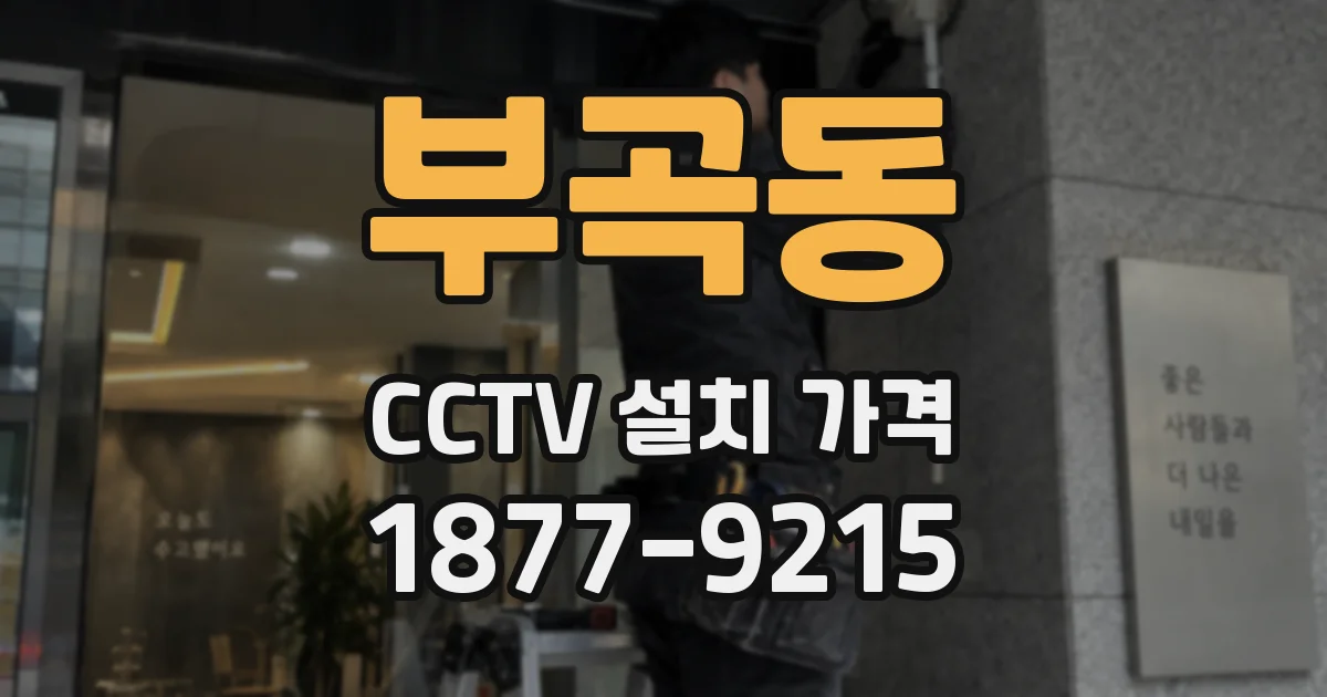 부곡동 CCTV 설치 가격