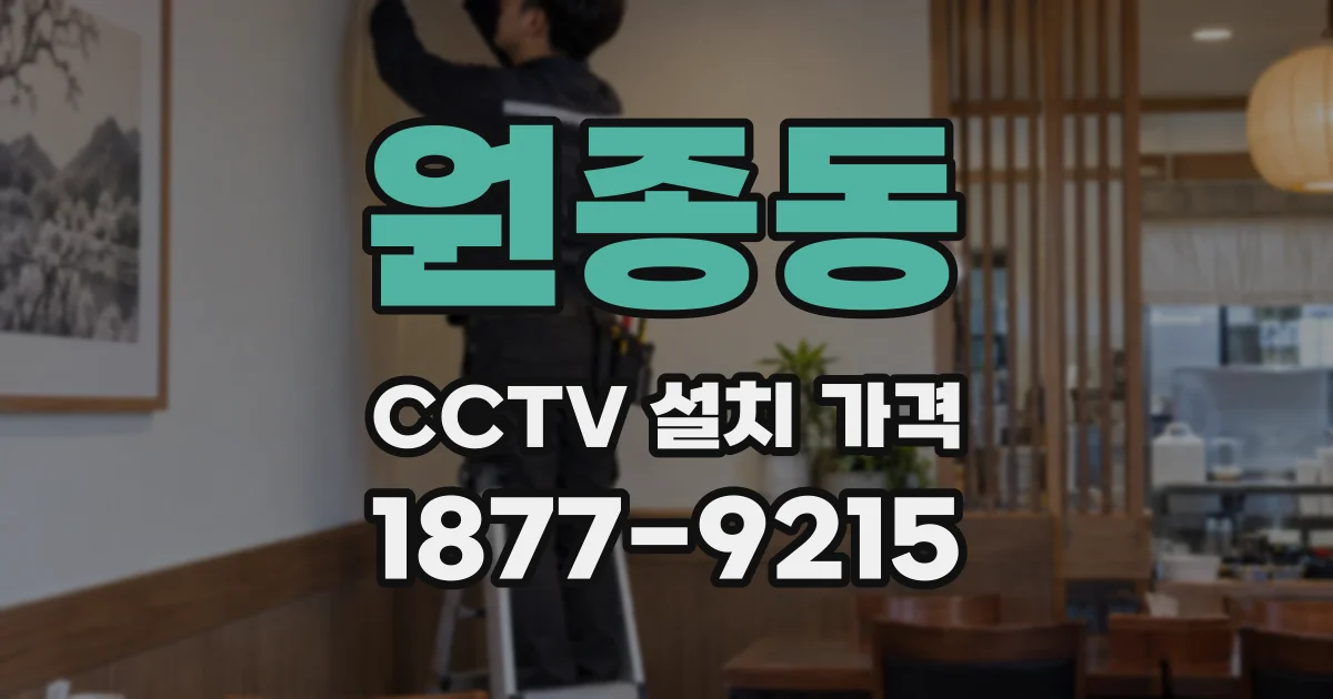 원종동 CCTV 설치 가격
