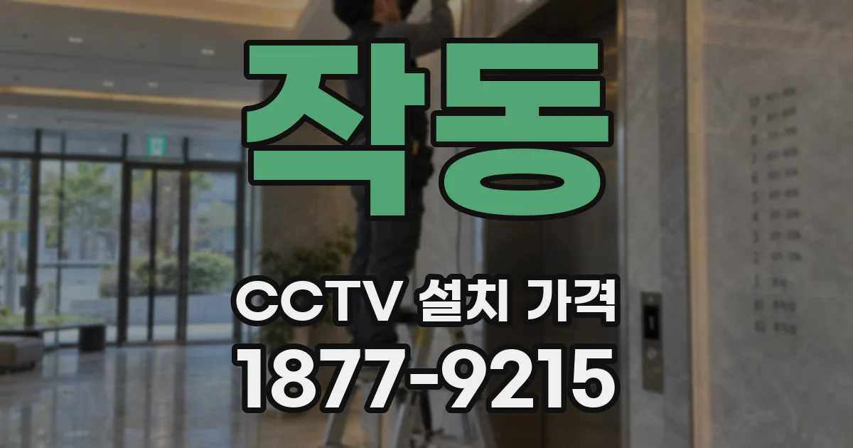 작동 CCTV 설치 가격
