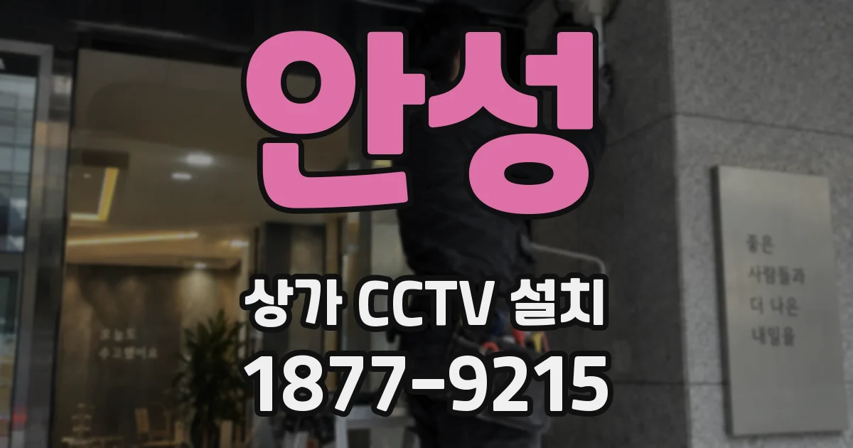 안성 상가 CCTV 설치