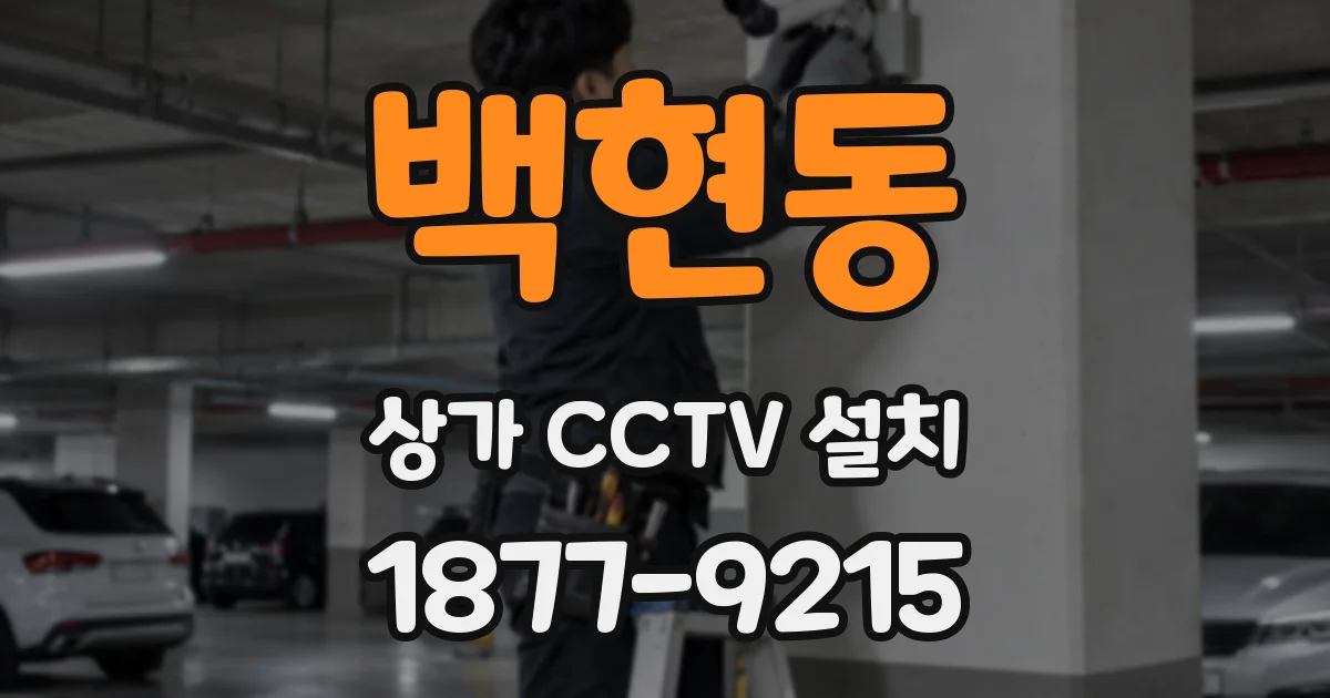 백현동 상가 CCTV 설치