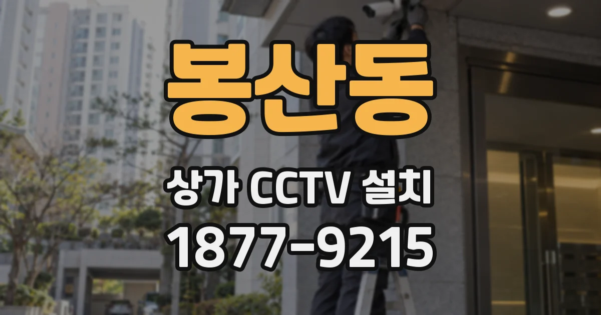 봉산동 상가 CCTV 설치