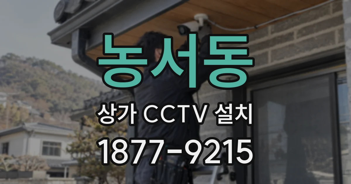농서동 상가 CCTV 설치
