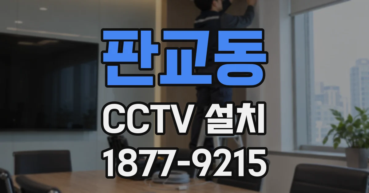 판교동 CCTV 설치