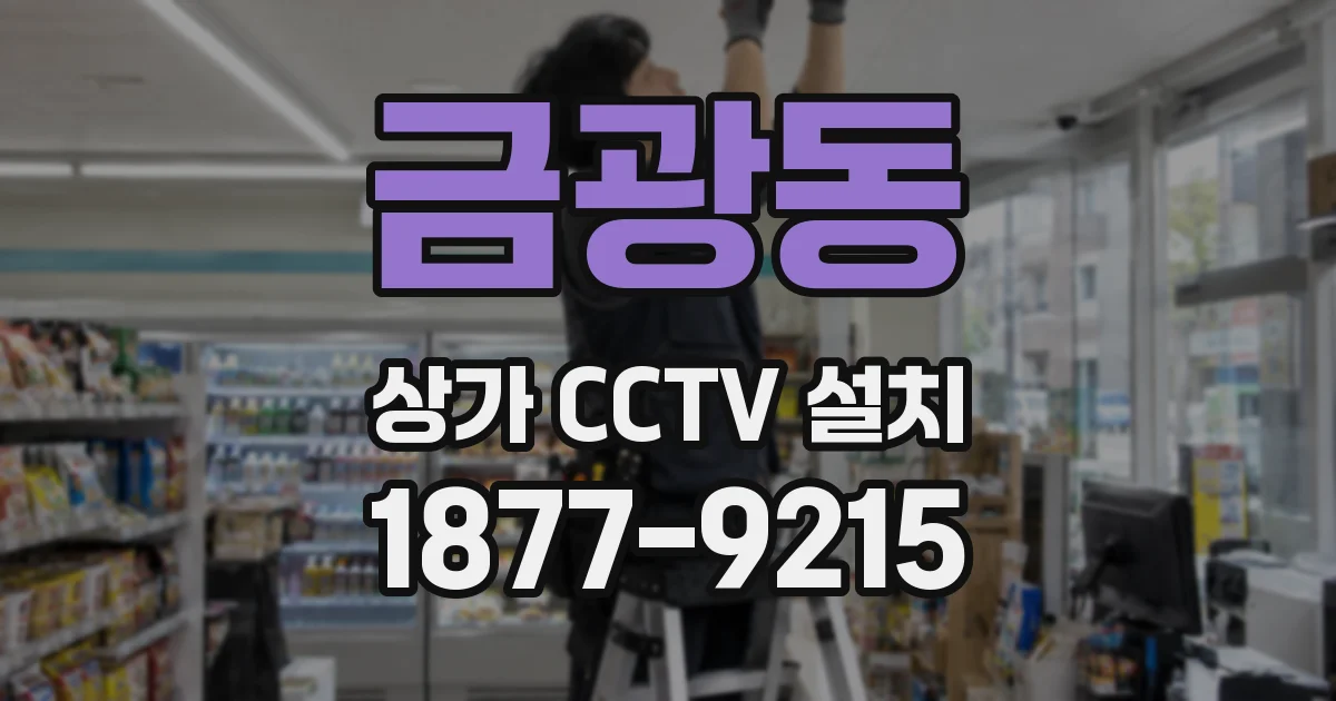 금광동 상가 CCTV 설치
