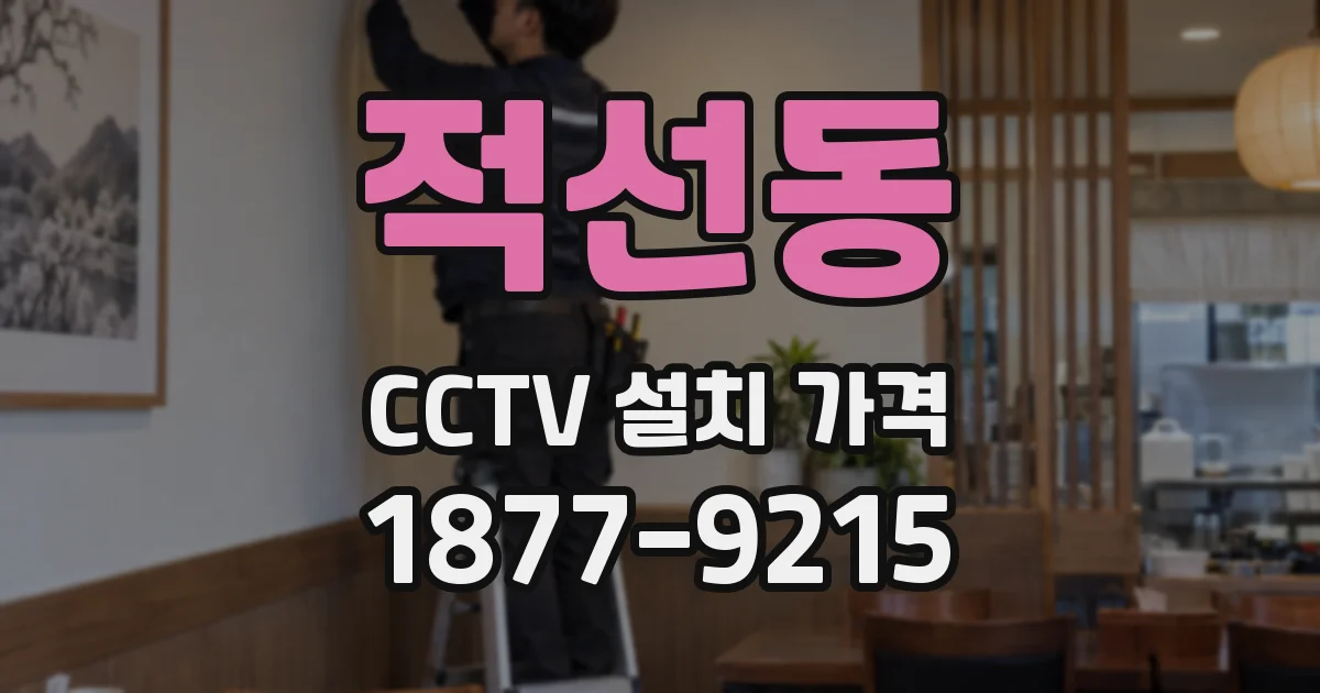 적선동 CCTV 설치 가격