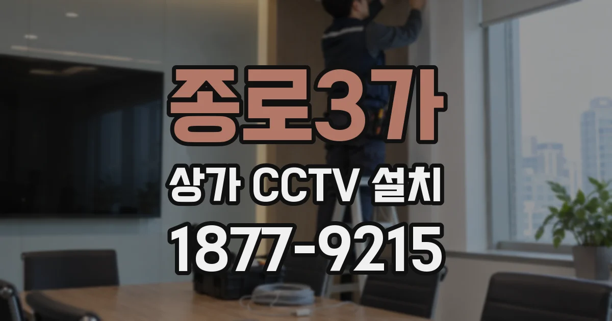 종로3가 상가 CCTV 설치