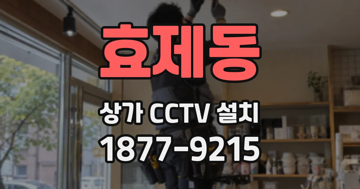 효제동 상가 CCTV 설치