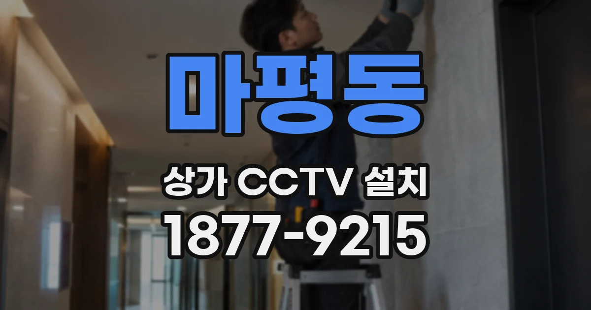 마평동 상가 CCTV 설치