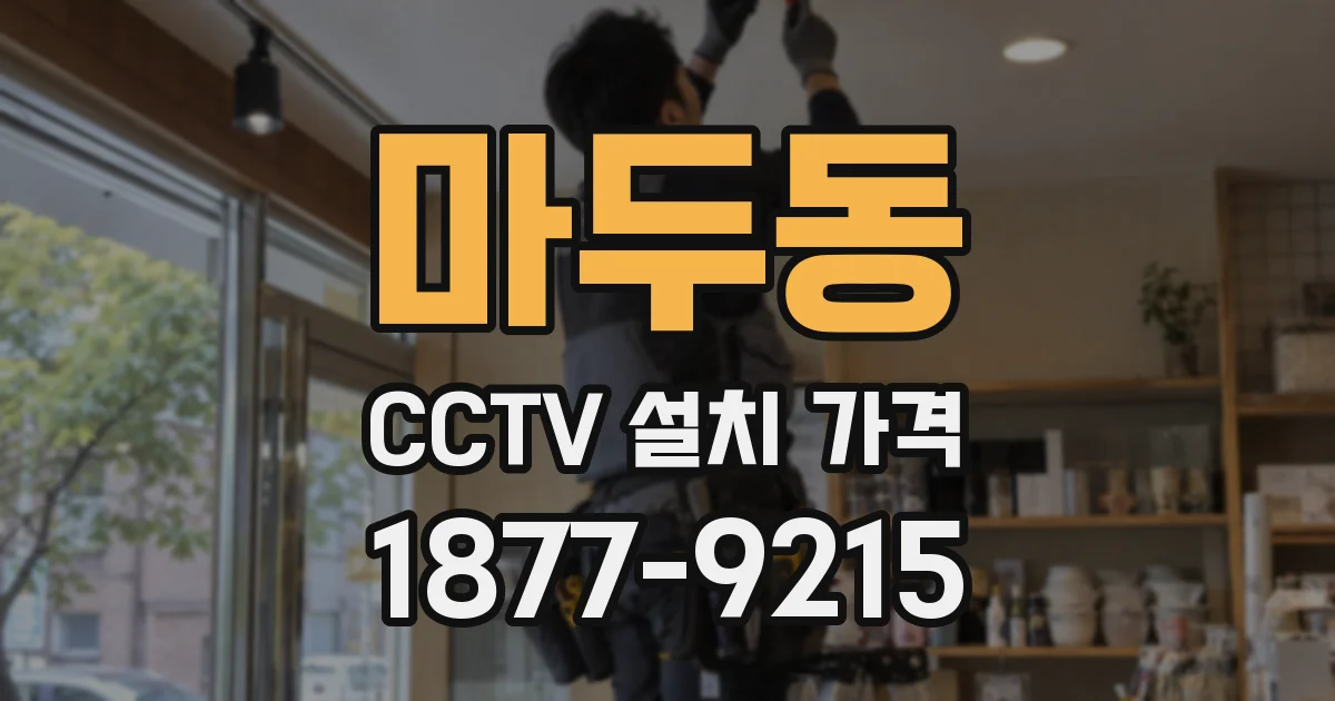 마두동 CCTV 설치 가격